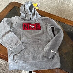 Nike Kids Gray and Red Hoodie
